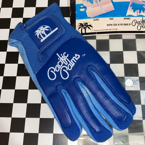 NOS Vintage and SUPER rare 80s Pacific Palms BMX Freestylin’ gloves.M.Royal Blue - Picture 5 of 16